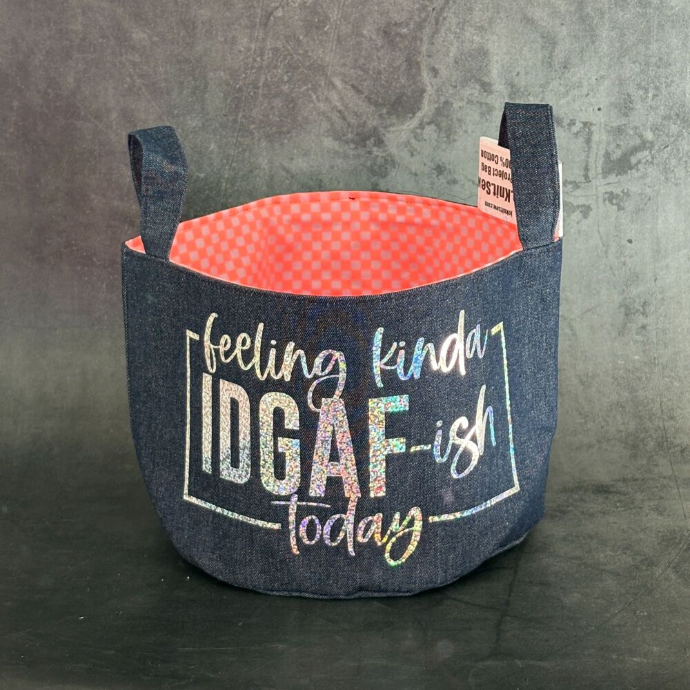 IDGAF-ish - Mini Denim Yarn Bucket