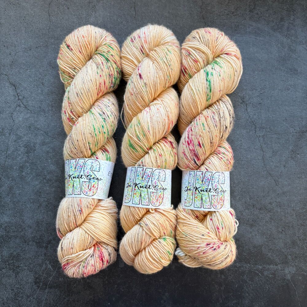 Turned Leaves  Speckled on Merino Nylon sock