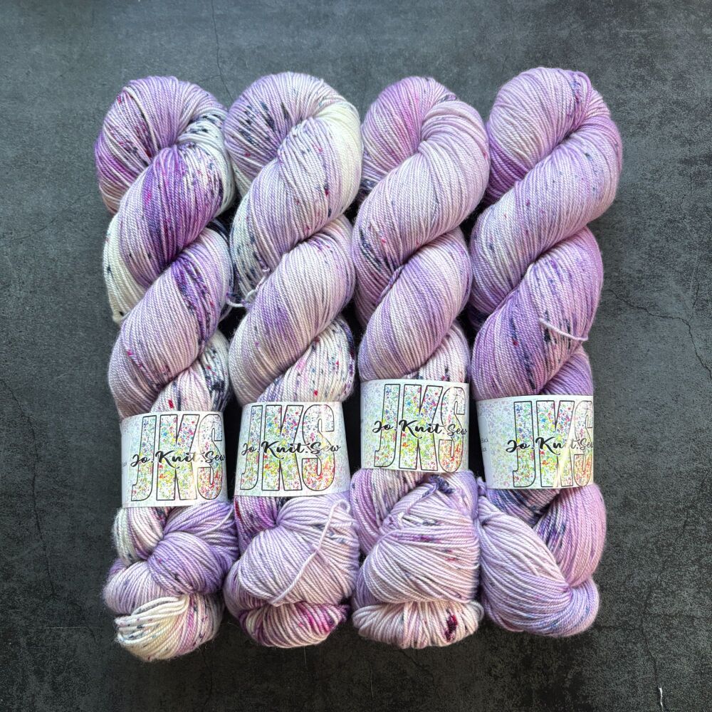 Dream of Lavender & Black on Merino Nylon Krypton sock