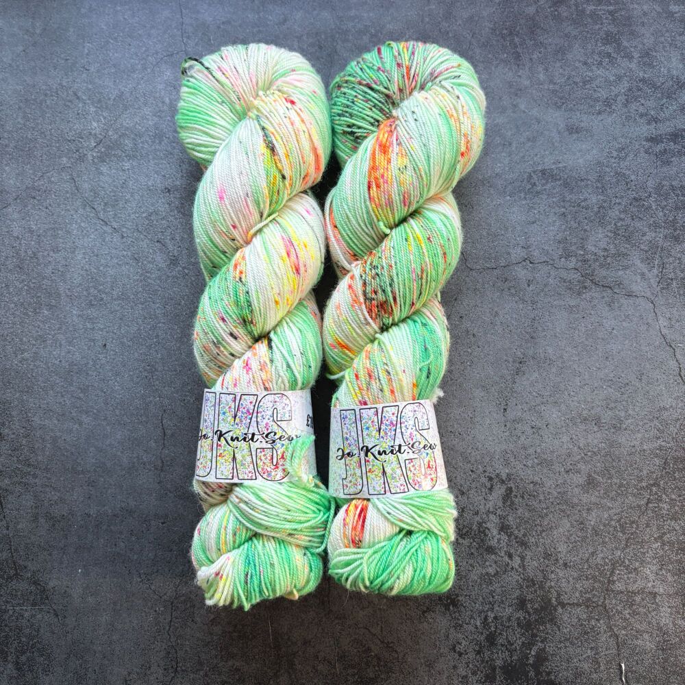 Kapow on Merino Nylon Krypton sock