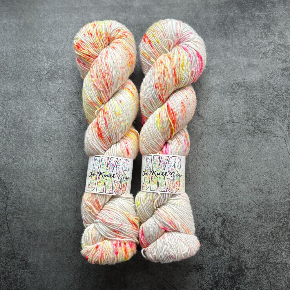 Tangerine Nightmare on Merino Nylon Krypton sock