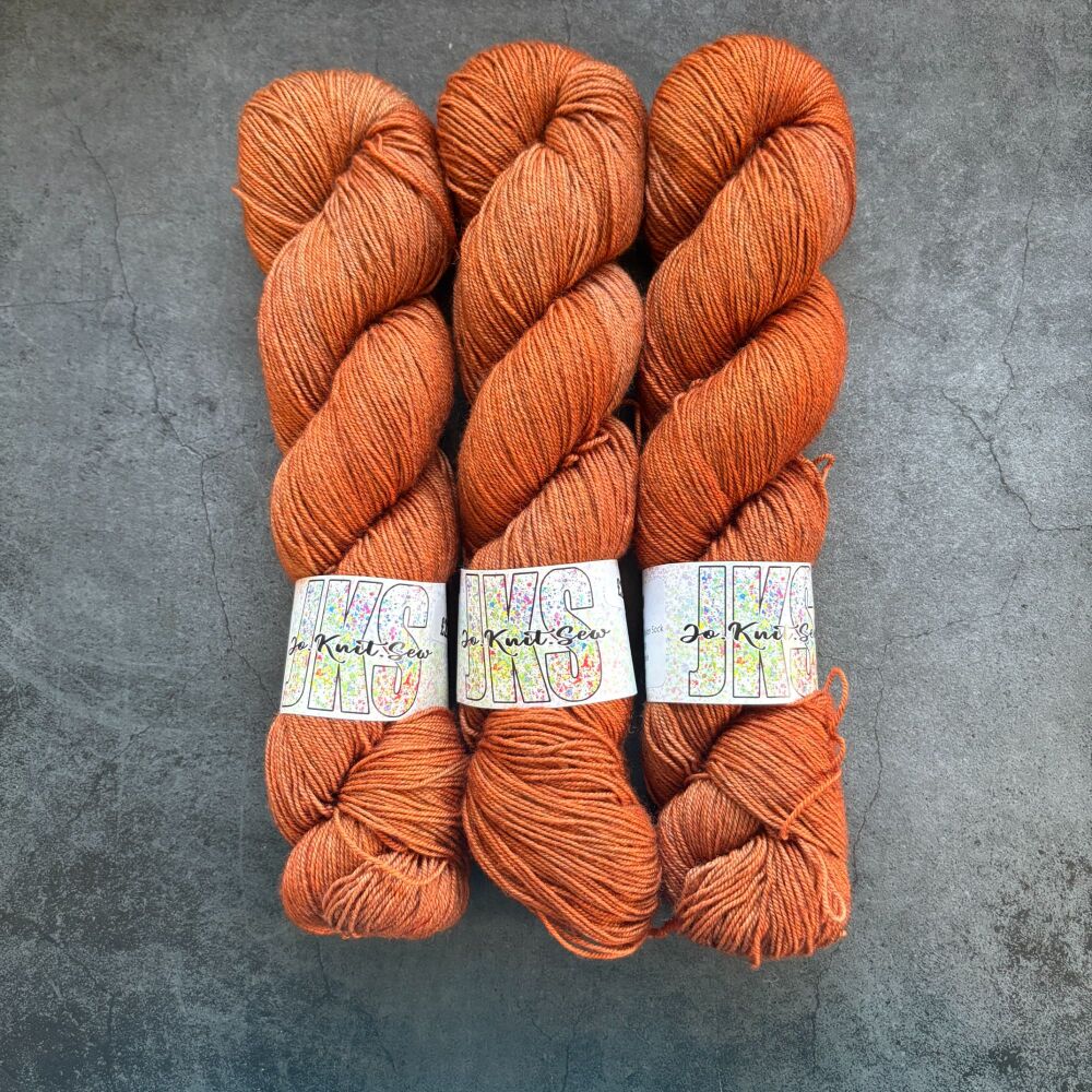 ORANGE Semi Solid on Merino / Yak / Nylon sock