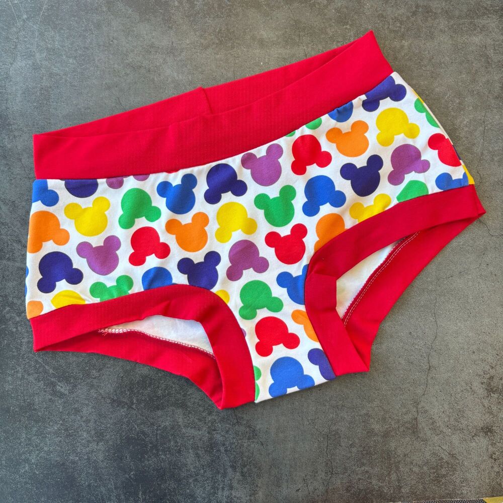 MEDIUM Boy Shorts UK 10-12 - Mickey Heads