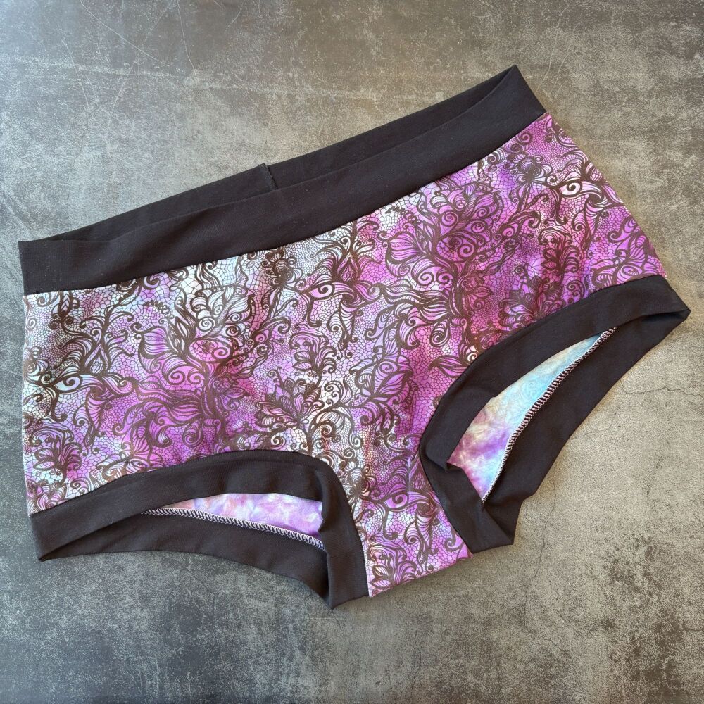 XXL Boy Shorts UK 22-24 - Hand Dyed Lace