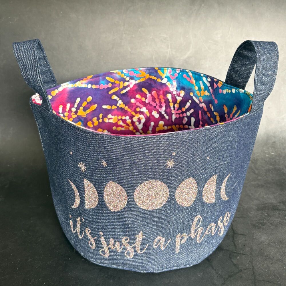 Just a Phase - Mini Denim Yarn Bucket