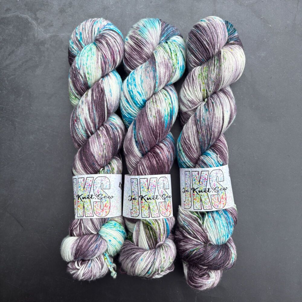 Lost in the Shadows on Merino Nylon Krypton sock