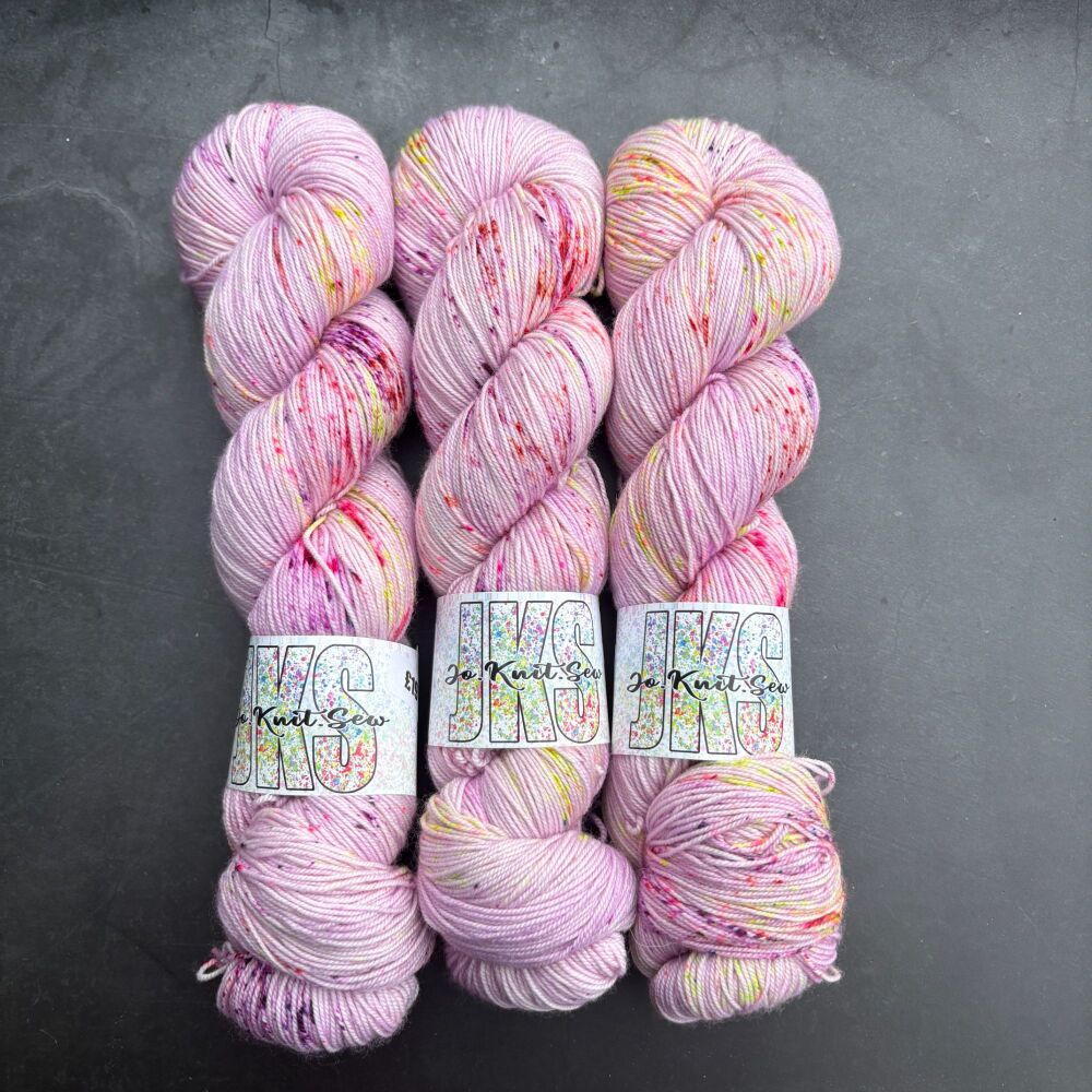 Wisteria Punch on Merino Nylon sock