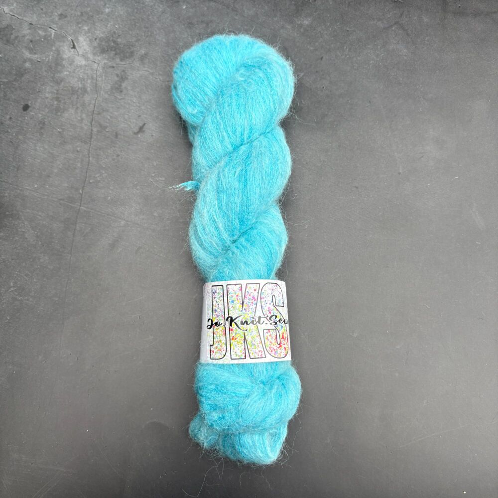 Turquoise Baby Suri / Silk Fluffy Lace