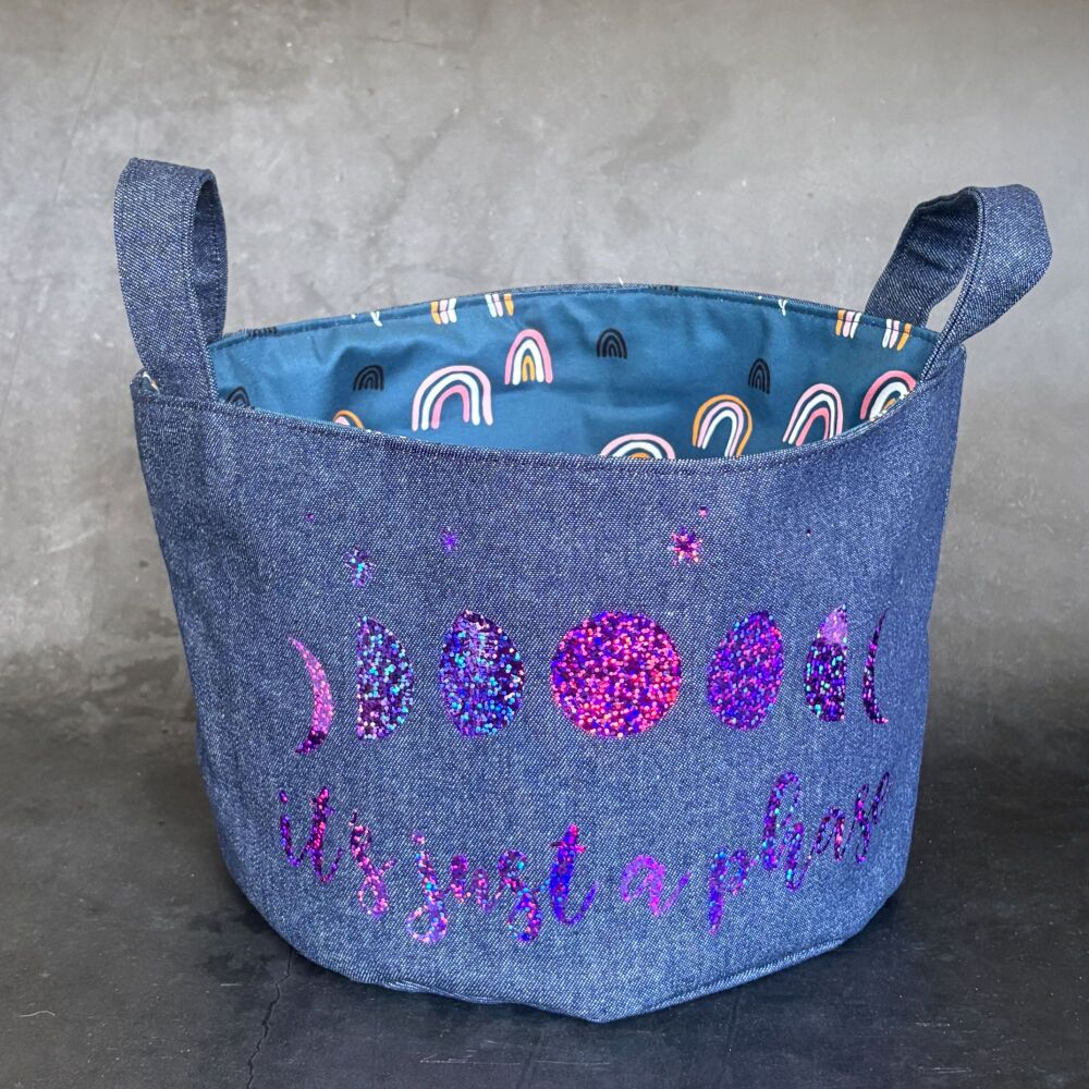Just a Phase - Mini Denim Yarn Bucket