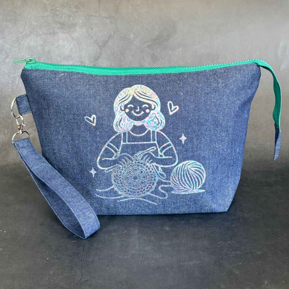 Crochet Lady Boxy Bottomed Project Bag