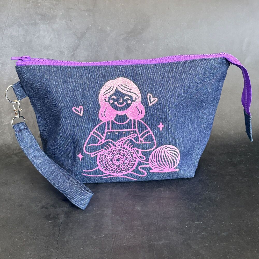 Crochet Lady Boxy Bottomed Project Bag