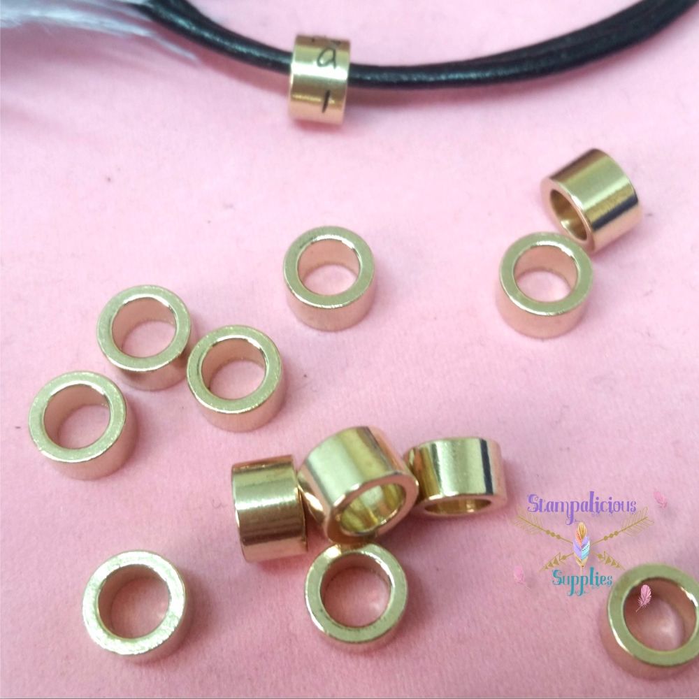 Brass Stamping Beads - Raw Brass Tube Beads - Medium