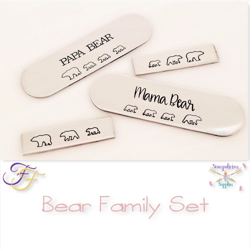 Bear Family Metal Design Stamp Set