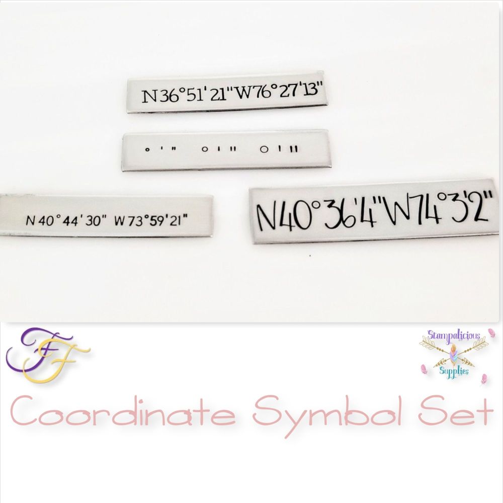 Coordinate Symbol Metal Design Stamp Set