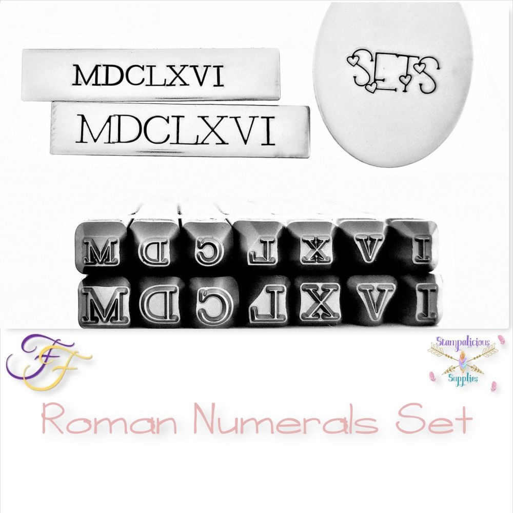 Roman Numerals Metal Design Stamp Set
