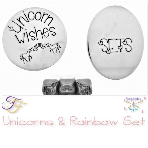 Unicorns Rainbow Metal Design Stamp Set