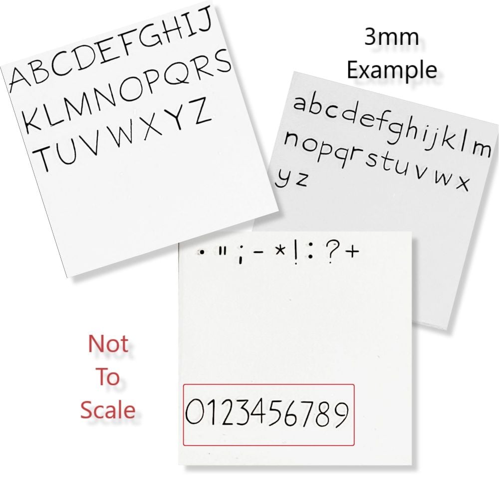 3mm Fictional Friend Hand Stamping Font - Which Size/Set?
