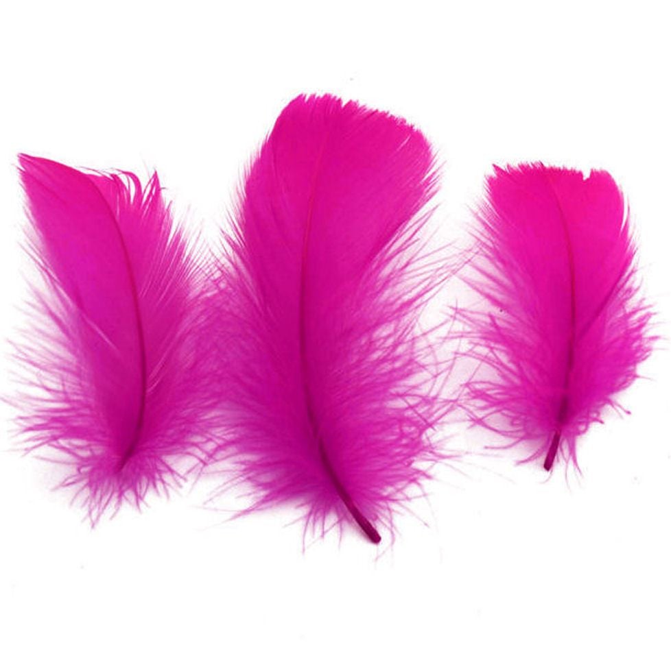 Dark Pink Goose Coquille Feathers x 25
