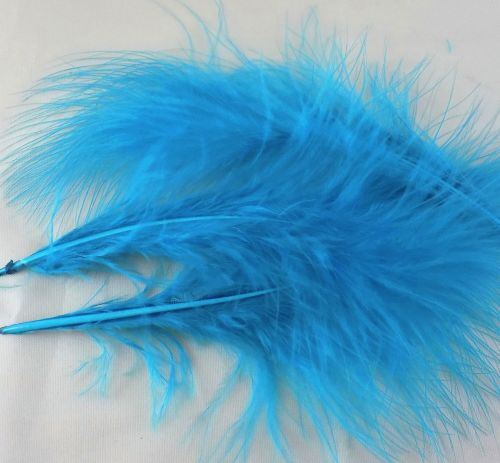 Dark Turquoise Marabou Feathers Handpicked x 12