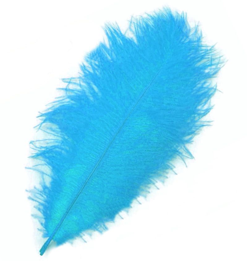 Deep Turquoise Blue Ostrich Feather