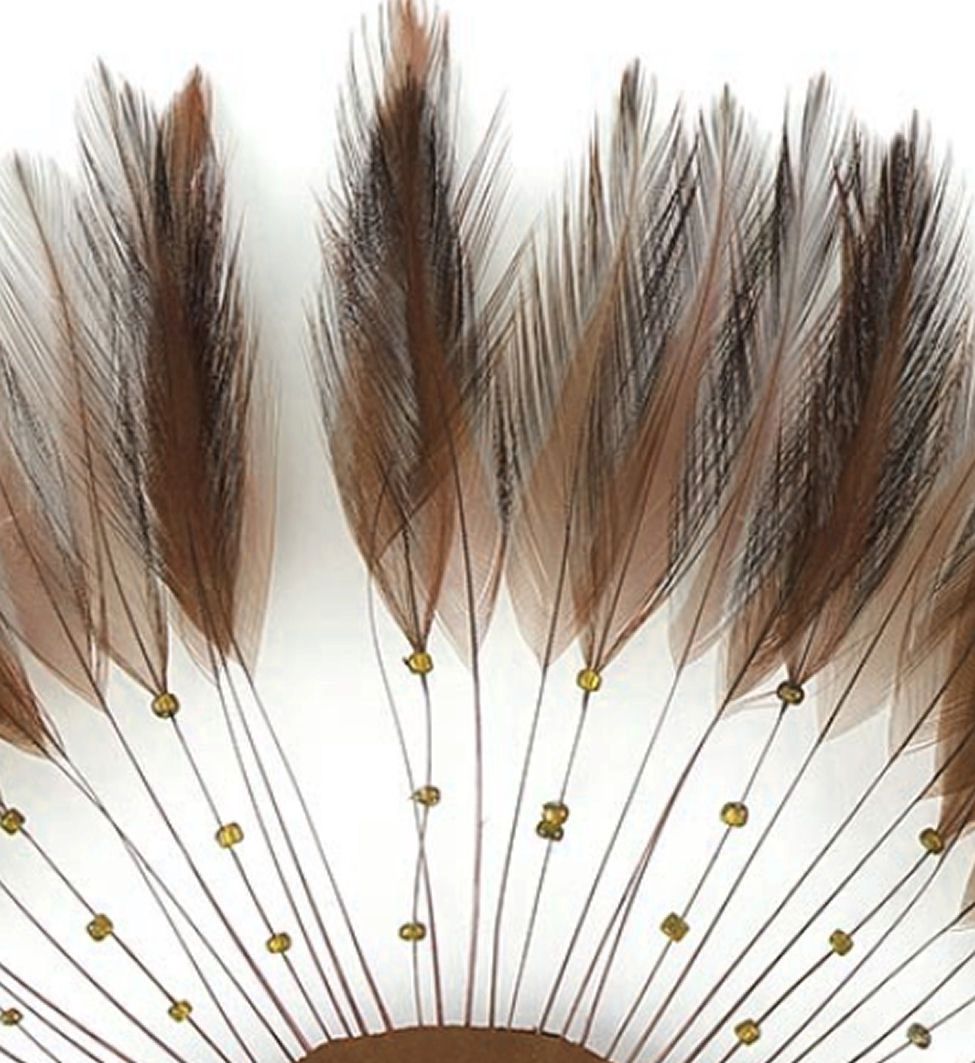 Brown Rooster Feathers Hackles Stripped x 10