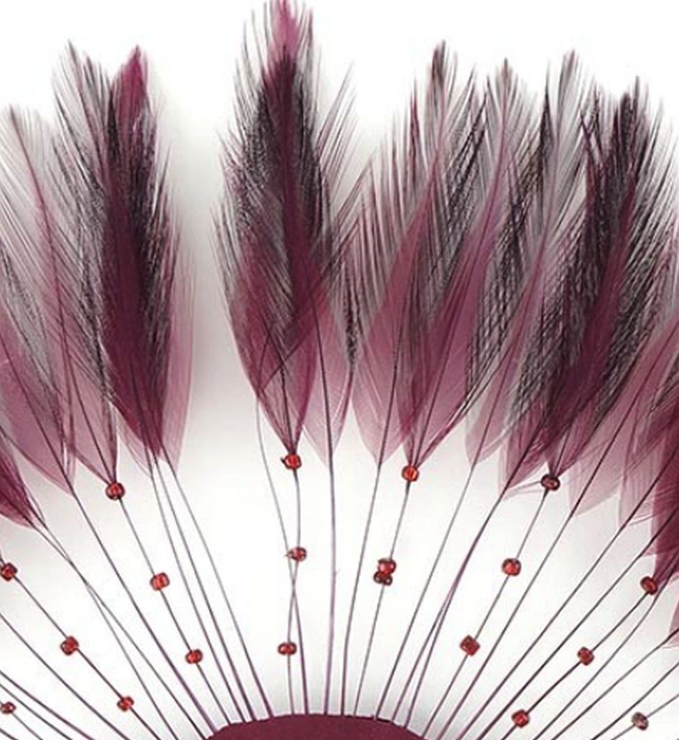 Burgundy Rooster Feathers Hackles Stripped x 8