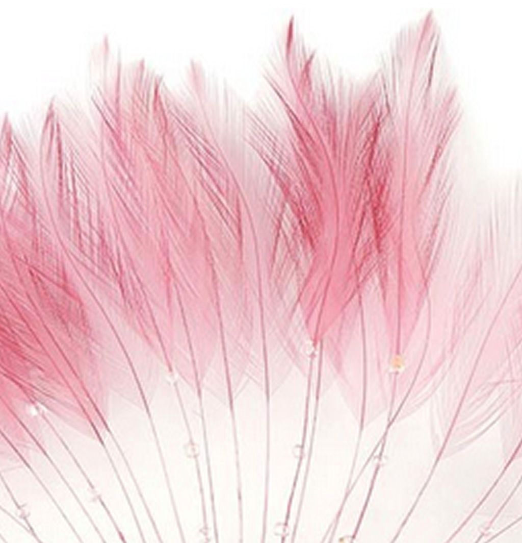 Rose Pink Rooster Feathers Hackles Stripped x 8