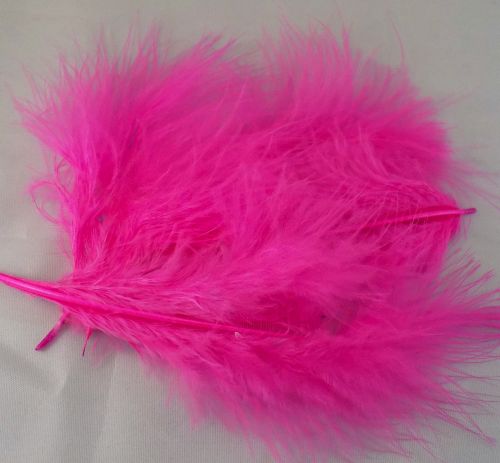 Dark Pink Marabou Feathers Handpicked x 12