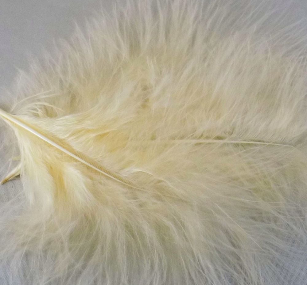 Cream Marabou Feathers Handpicked x 12