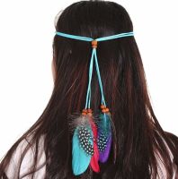 Feather Head Piece in Turquoise