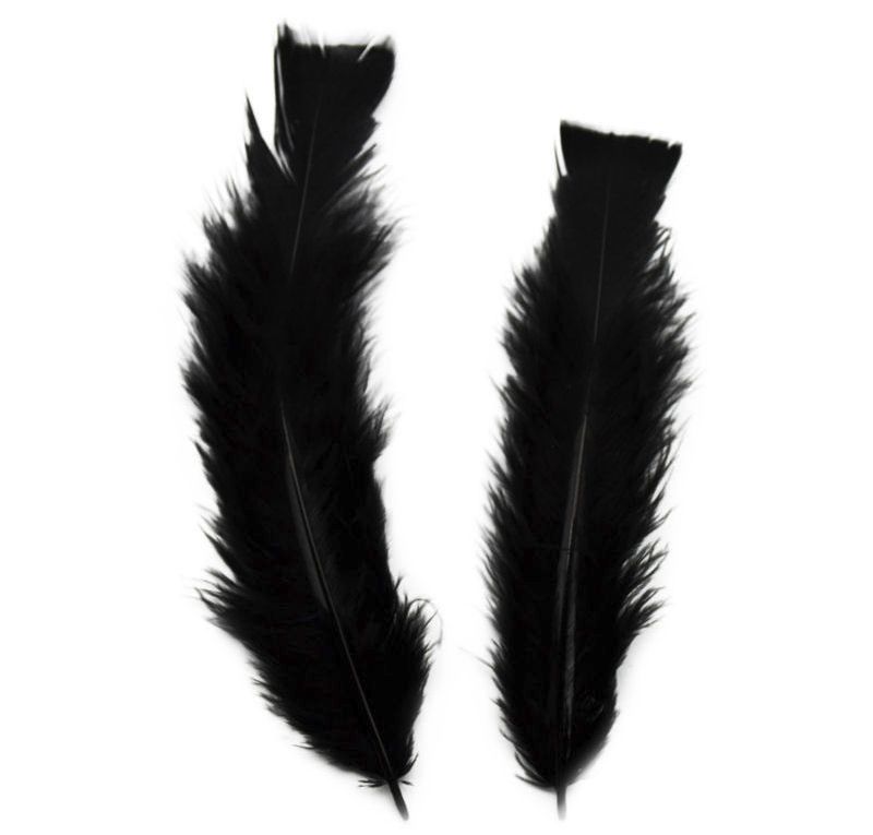 Black Turkey Feathers Flats