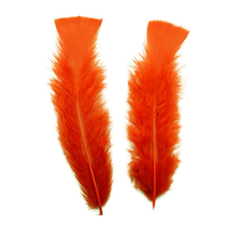 Orange Turkey Feathers Flats