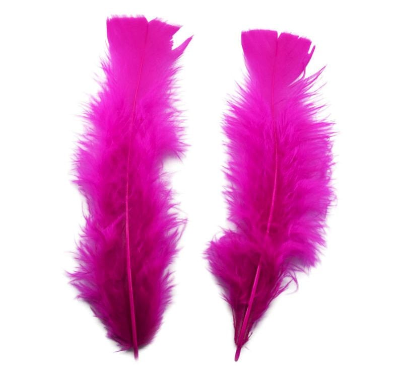 Shocking Pink Turkey Feathers Flats
