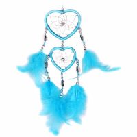 Feather Dream Catcher Heart Web - Turquoise