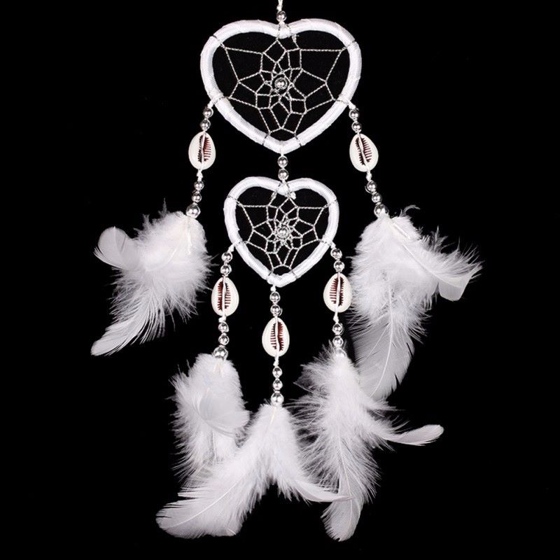 Feather Dreamcatcher Heart Web (White)