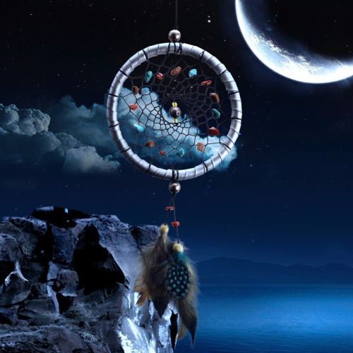 Feather Dreamcatcher with Mineral Stones