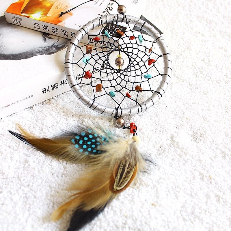 Feather Dreamcatcher with Mineral Stones