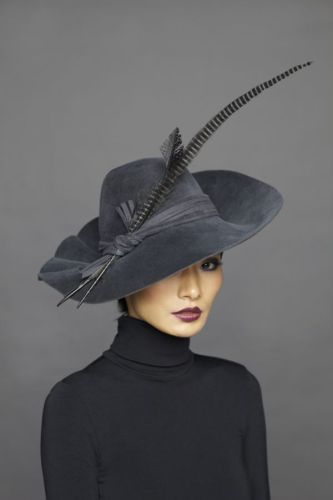 Grey wedding hat idea