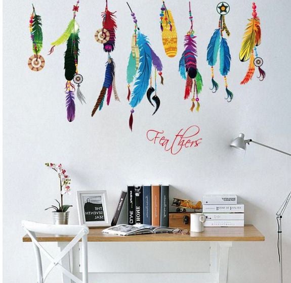 Feather Design Wall Art Stickers
