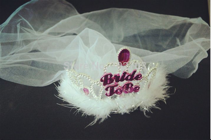 Bride to Be Hen Party Sparkly Crown with Veil
