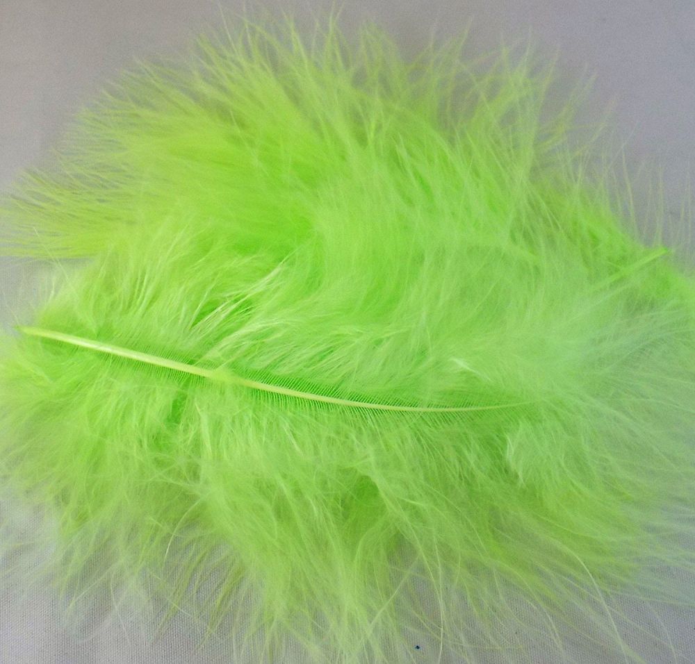 Large Lime Green Marabou Feathers for feather crafts