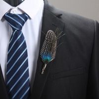 Feather BoutonniÃ¨re Buttonhole - Guinea Feather