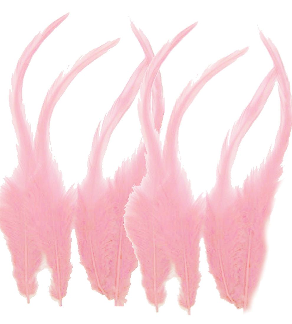 Baby Pink Rooster Saddle Feathers x 10