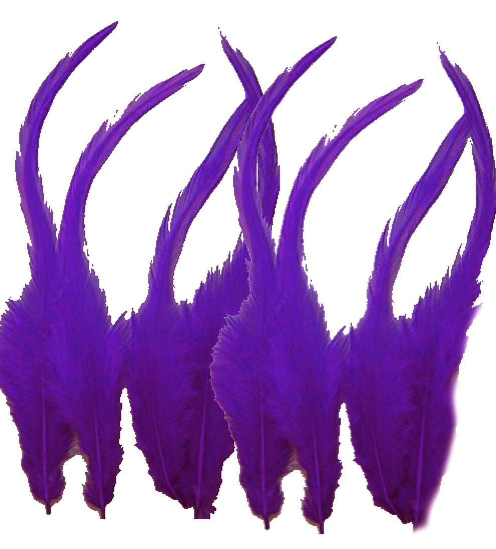 Purple Rooster Saddle Feathers x 10