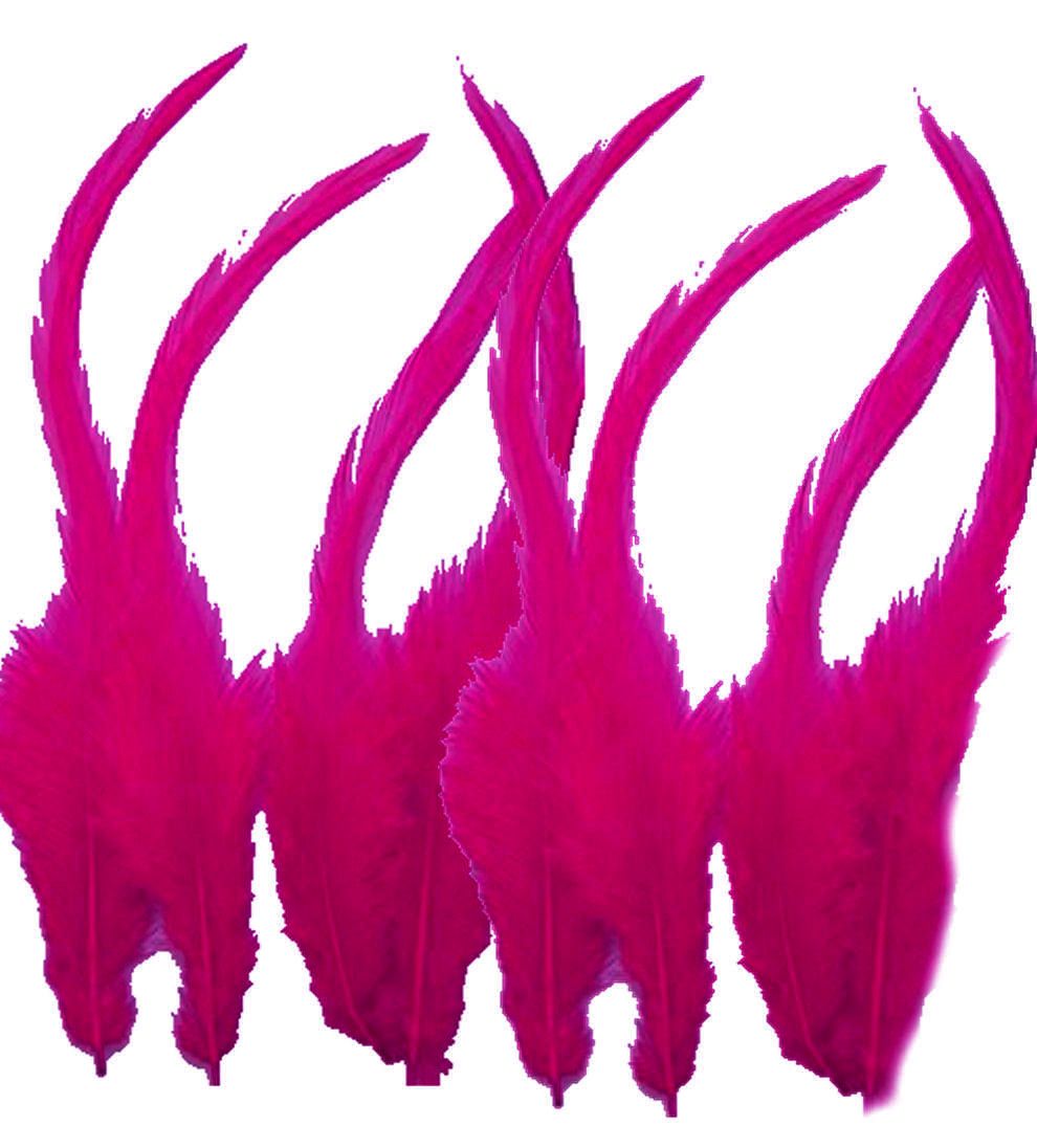 Dark Pink Rooster Saddle Feathers x 10