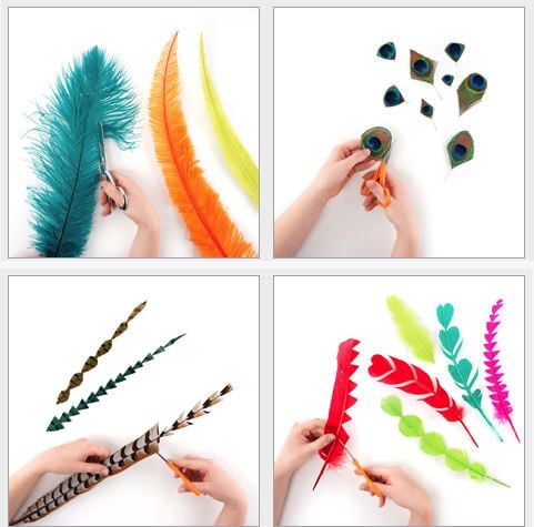 Ideas on Trimming feathers for fascinators and hats