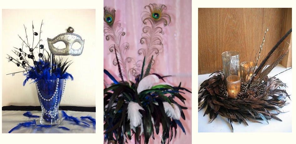 Rooster feathers make a lower cost alternative to wedding ostrich feathers
