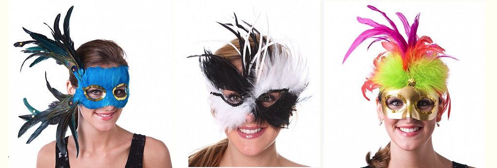 Rooster feathers make beautiful carnival celebration masks masquerades