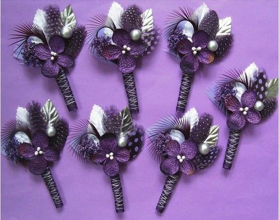 floral lilac purple buttonholes easy to make