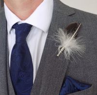 Natural Goose Feather BoutonniÃ¨re Buttonhole